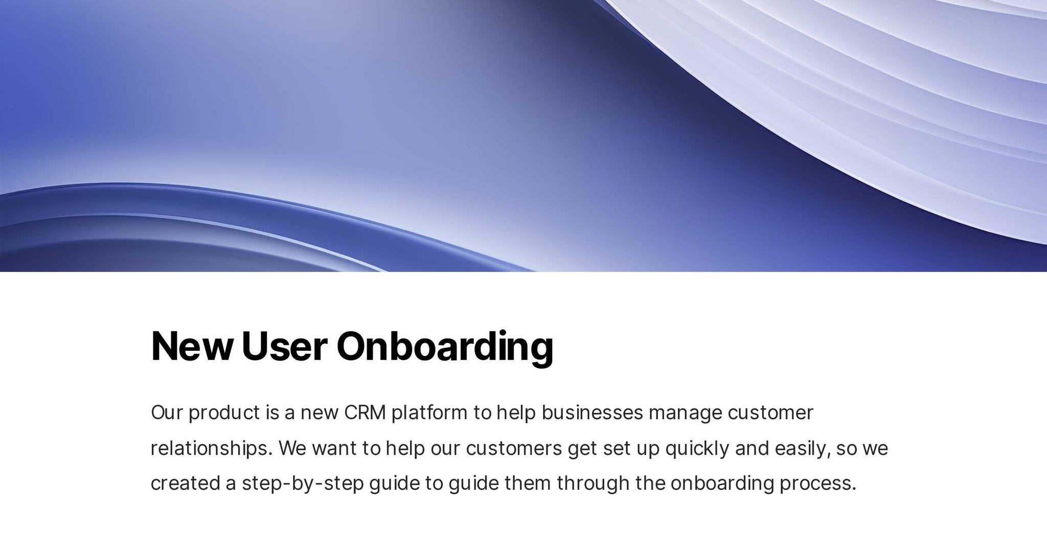 New User Onboarding