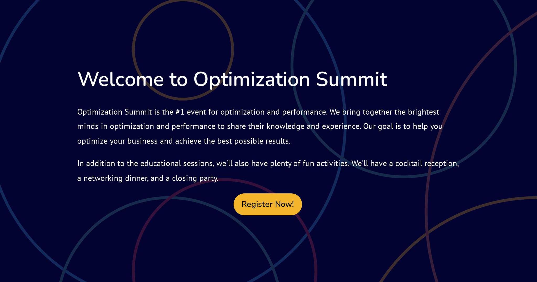 Event Microsite - Tech Example 2
