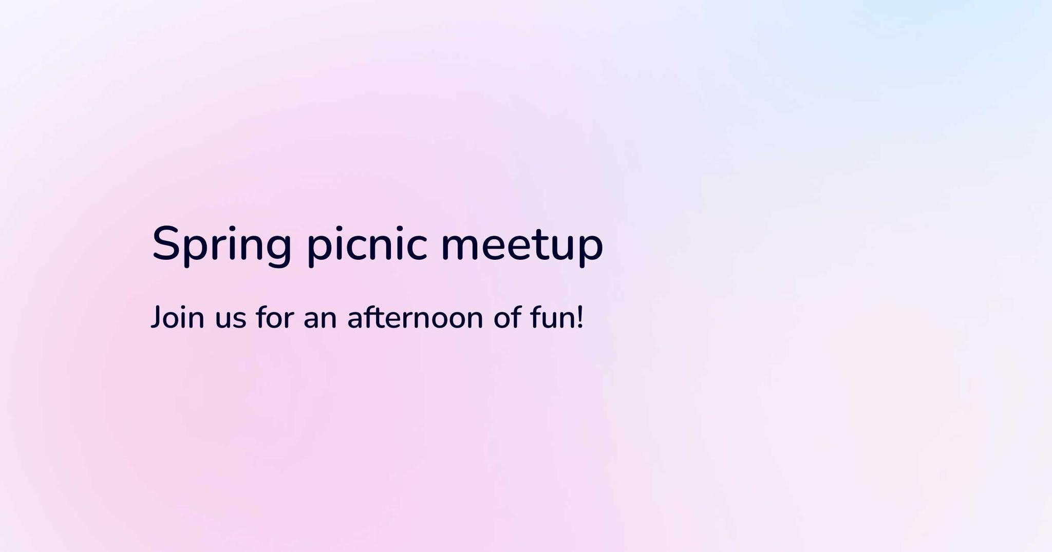 Event Microsite - Picnic Example