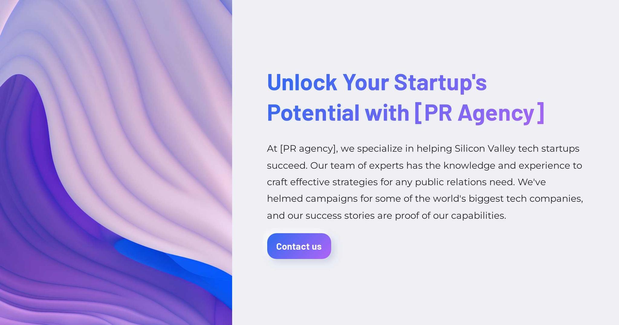 One-Page Site - PR Agency Example