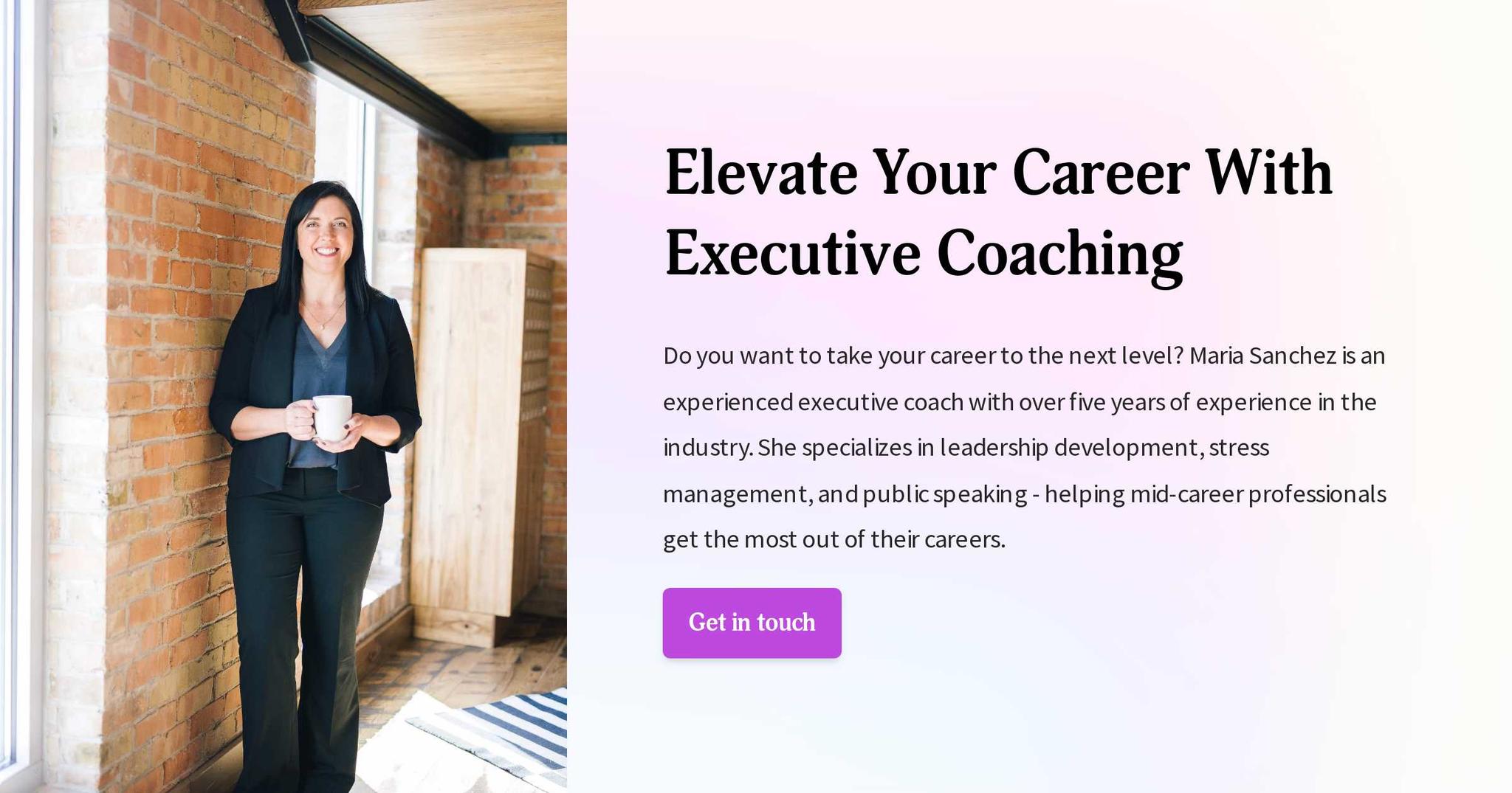 One-Page Site - Executive Coach Example